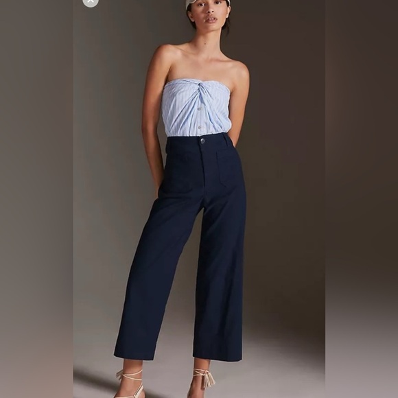 Anthropologie Pants - Anthropologie Maeve size 30 Linen edition Colette cropped Wide-Leg Pants